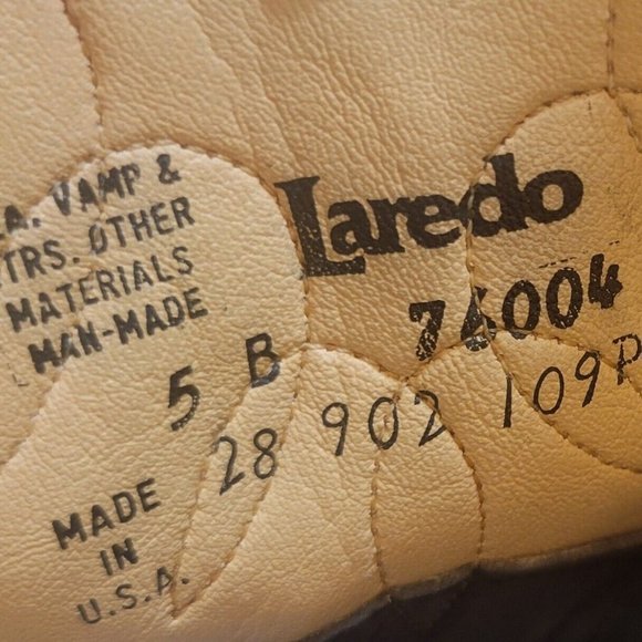 Laredo Women's Size US 5B Brown Leather Western Cowboy Boots Made in USA - Picture 7 of 8